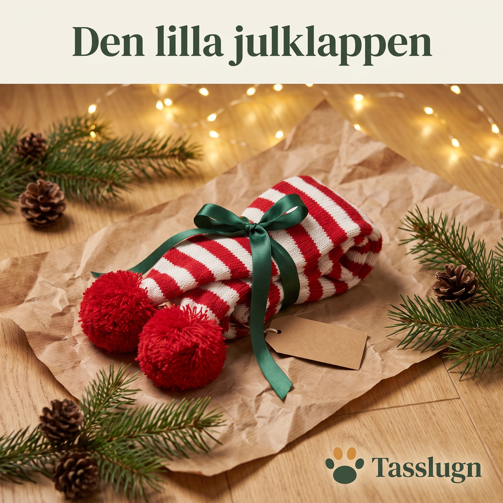 Julhalsduk för hund inslagen som julklapp