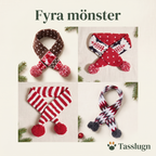 Stickad julhalsduk för hund – fyra mönster