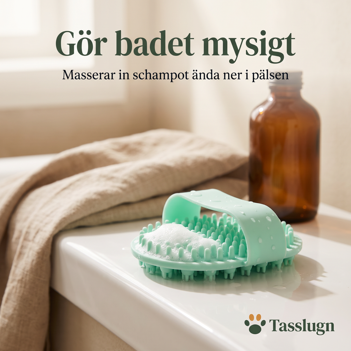 Badborste i silikon – masserar in schampot ända ner i pälsen