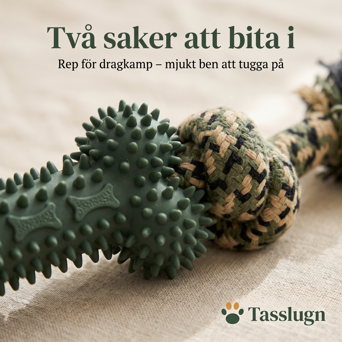 Tuggben med rep – rep för dragkamp och mjukt ben att tugga på